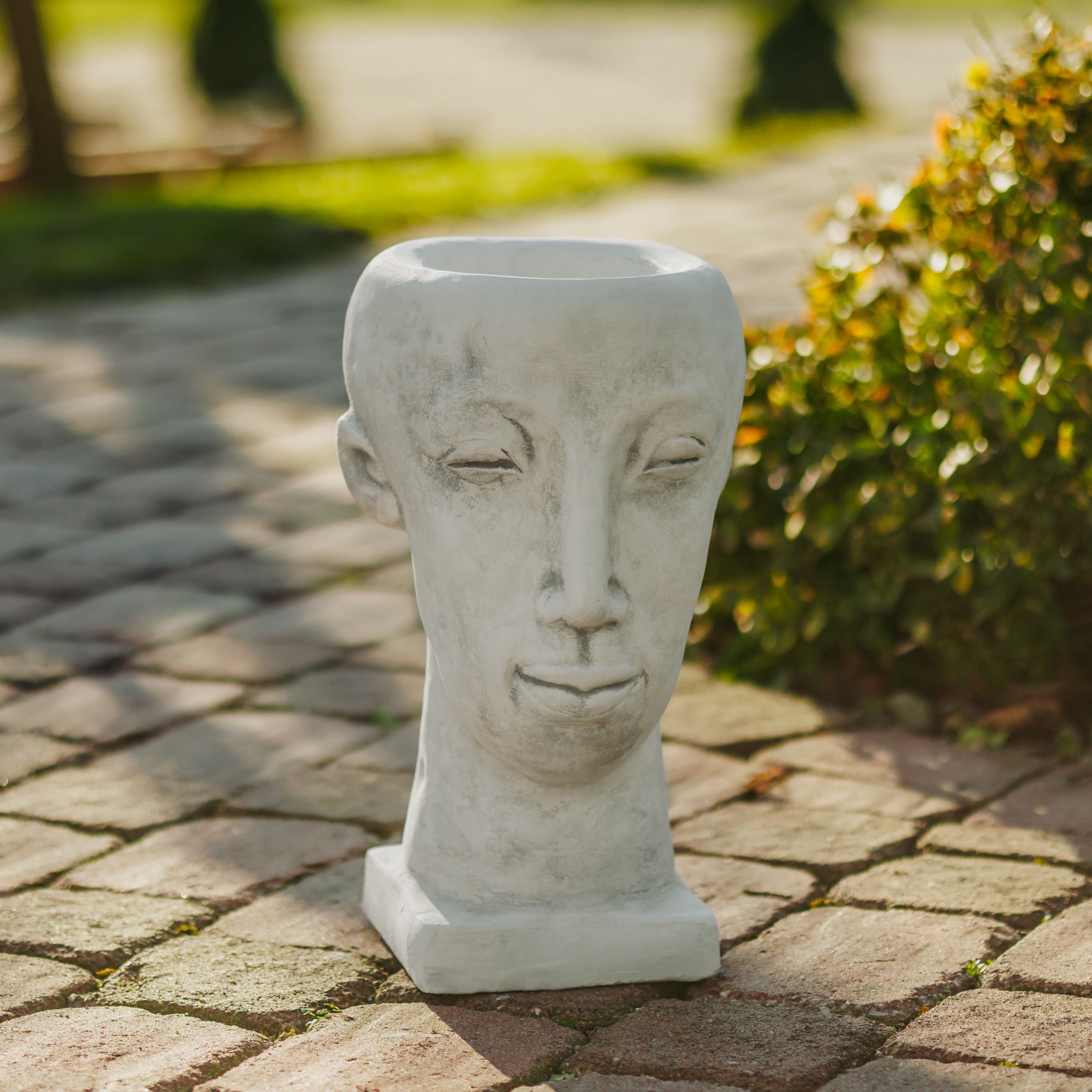 Blumentopf Pflanztopf Kopf Krutertopf 41 cm 20 kg 2 Liter Beton  frostsicher | eBay